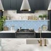 Blue and White Dot Pattern Splashback