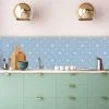 Blue and White Dot Pattern Splashback