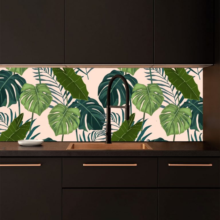 Exotic Leaves Splashback Splashback | Custom Splashbacks