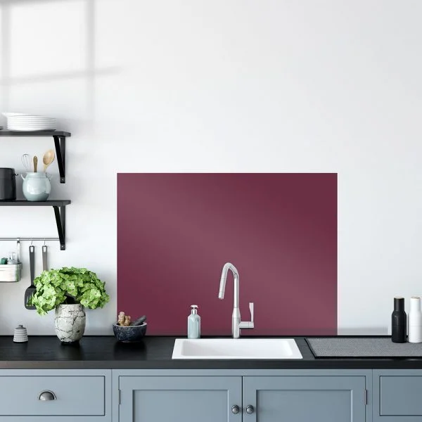 Red Ruche Glass Splashback