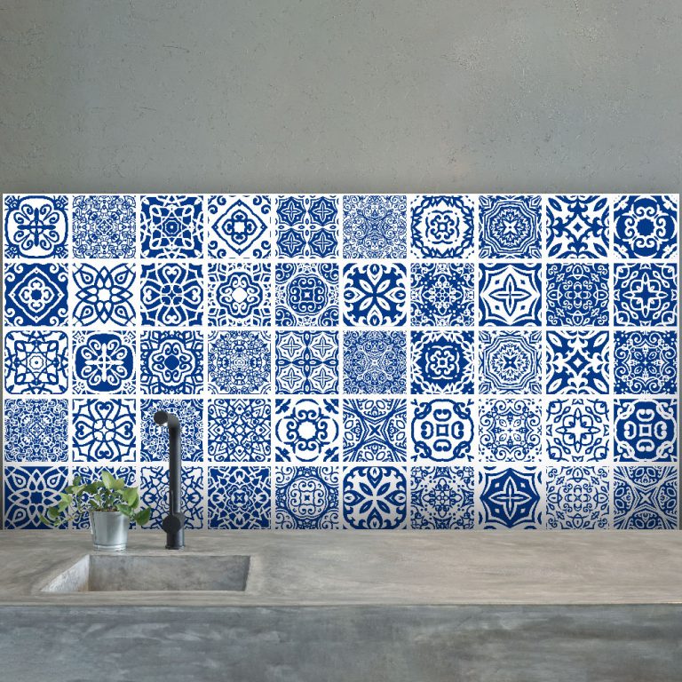 Blue and White Tile Splashback | Custom Splashbacks